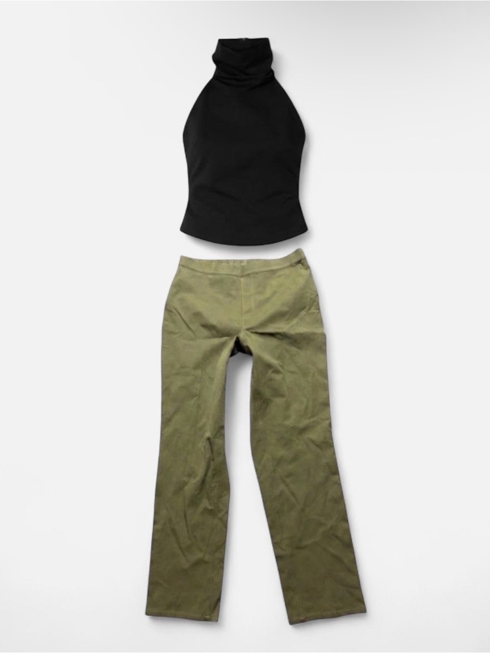 Isaac Mizrahi Olive Green Low Waisted Pants